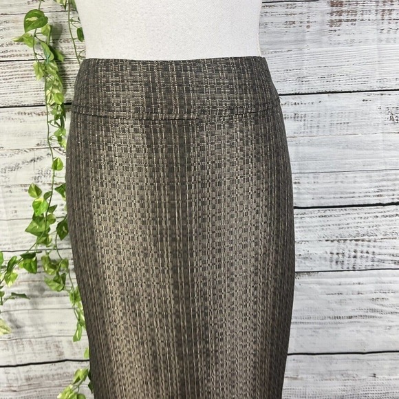 Jones Studio Skirt size 8 Gold Copper Tweed Pencil Knee Career Professional Slim - Picture 3 of 10